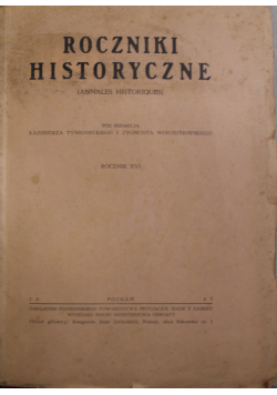 Roczniki historyczne rocznik XVI 1947 r.