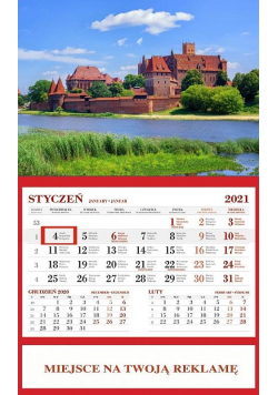 Kalendarz 2021 Ścienny Jednodzielny Malbork