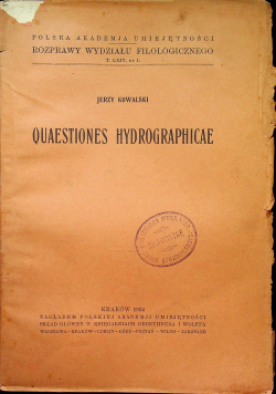 Quaestiones Hydrographicae 1934 r