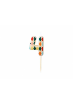 Świeczka urodzinowa 4 romby 5,5cm