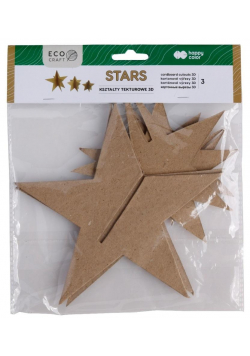 Zestaw kształtów tekturowych 3D Stars 3szt