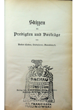 Skizzen fur predigten und Vortrage 1909r.