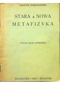 tara a Nowa Metafizyka 1923 r.