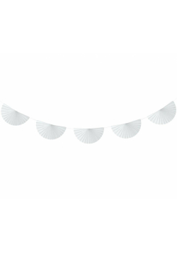 Girlanda papierowa W&C Wachlarze biała 300cm