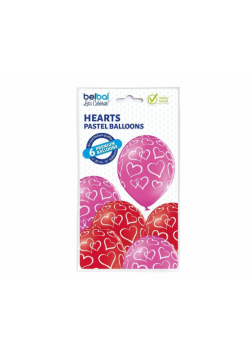 Balony Hearts 6szt