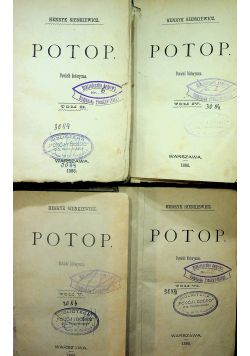 Potop 4 tomy I wydanie 1886 r.