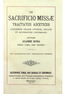 De sacrificio missae Tractatus aceticus 1909 r.