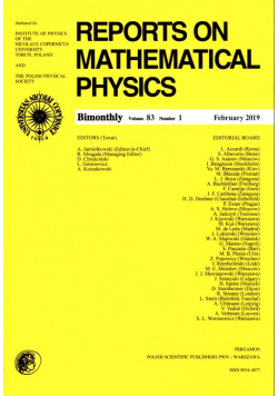 Reports on Mathematical Physics 83/2 2019 Pergamon