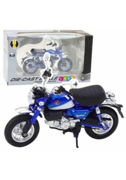 Motocykl retro metalowy ze światłem niebieski 1:12