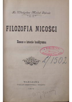 Filozofia Nicości 1896 r.
