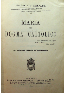 Maria nel Dogma Cattolico 1936 r.
