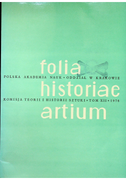 Folia historiae artium tom XII