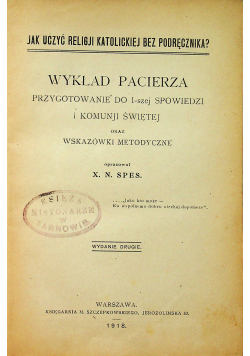 Jak uczyć religji Katolickiej bez podręcznika Wykład Pacierza 1918r