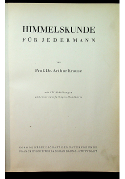 Himmelskunde fur jedermann 1941r