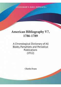 American Bibliography V7, 1786-1789