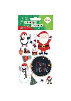 Naklejki Merry Xmas 10x20cm HAPPY COLOR