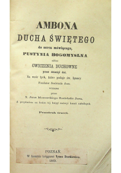 Ambona ducha świętego 1869 r