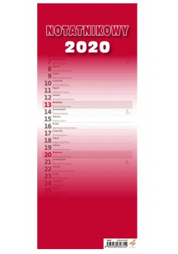 Kalendarz 2020 Slim Notatnikowy czerwony HELMA