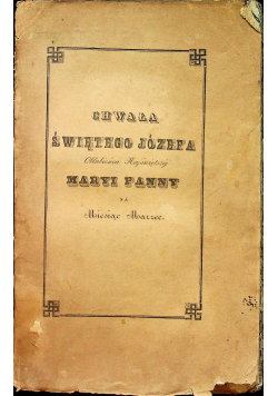 Chwała Świętego Józefa 1842 r