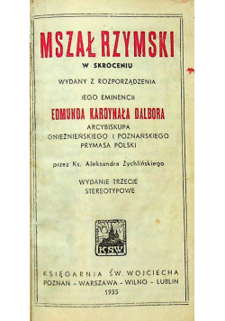 Mszał rzymski w skróceniu 1935 r.