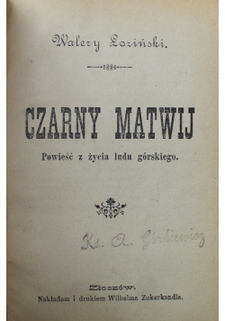Czarny Matwij 1923r