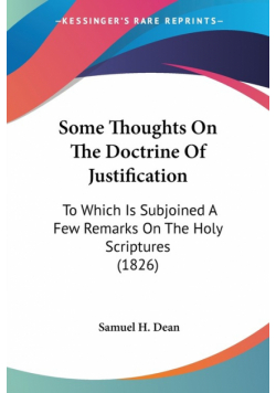 Some Thoughts On The Doctrine Of Justification