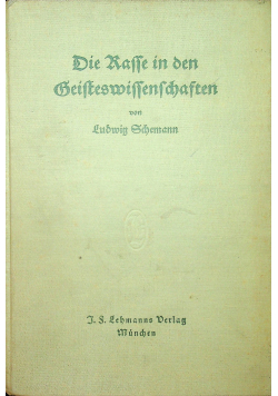 Die Rasse in den Beifteswissenschaften 1928 r.