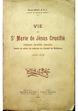 Vie de Sr Marie de Jesus Crucifie 1922 r.