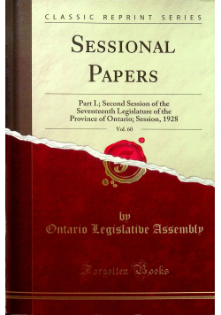 Session Papers vol 60 Reprint z 1928 r
