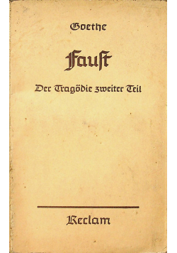 Faust Zweiter Theil 1938 r