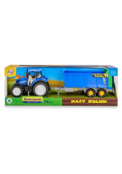 Traktor New Holland T5 z rozrzutnikiem obornika