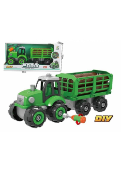 Traktor z przyczepą do skręcania ze śrubokrętem