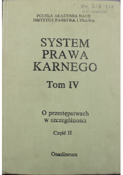 System prawa karnego Tom IV