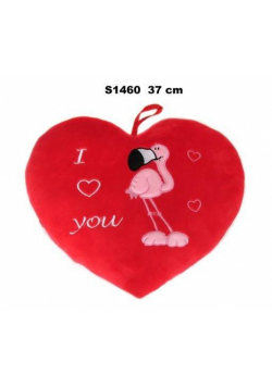 Poduszka Serce flamingo 37cm