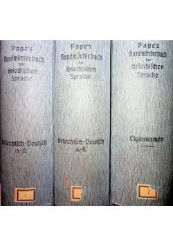 Handwörterbuch der Grichifchen Sprache 3 tomy ok 1914 r.
