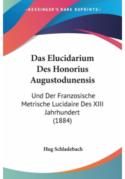 Das Elucidarium Des Honorius Augustodunensis
