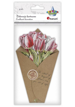 Dekoracje kartonowe Flower Letter tulipany 9szt