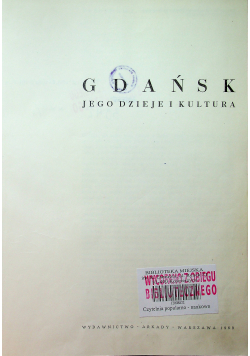 Gdańsk jego dzieje i kultura
