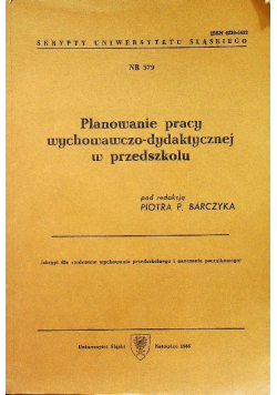 Planowanie pracy wychowawczo dydaktycznej w przedszkolu