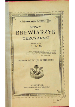 Nowy brewiarzyk tercyarski 1906r