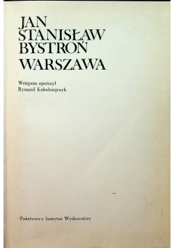 Jan Stanisław Bystroń Warszawa
