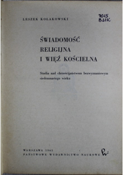 Świadomość religijna i więź kościelna