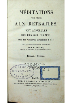 Meditations Pour Servir Aux Retraites 1849r