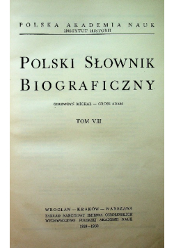 Polski Słownik Biograficzny Tom VIII