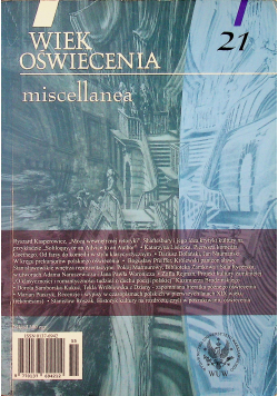 Wiek Oświecenia tom 21 Miscellanea
