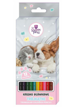 Kredki ołówkowe trójkątne The Sweet Pets 12 kol.