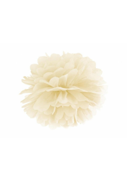 Pompon bibułowy kremowy 35cm