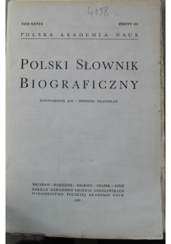 Polski słownik biograficzny tom XXVI/4 zeszyt 111