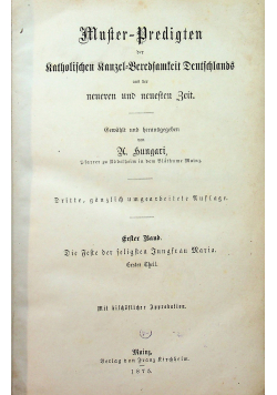 Muster Predigten Katholischen Kanzel Beredsamkeit Deutschlands Erster Band 1875 r