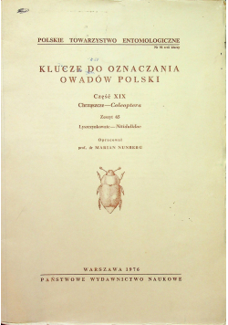 Klucze do oznaczenia Owadów Polskich Cz XIX Zeszyt 65